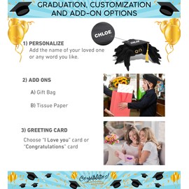 DolliBu Black Spider Graduation Plush Toy - Super Soft Plush Graduation Stuffed Animal Dress Up with Graduation Cap with Tassel Outfit - Congratulatory Graduation Gift with Personalization - 8 inch