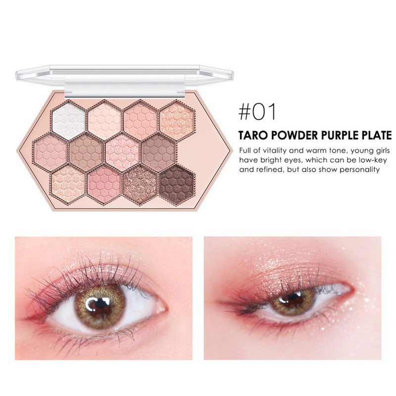 12colors Hexagonal Star Eyeshadow Palette Long Lasting and Portable Eye