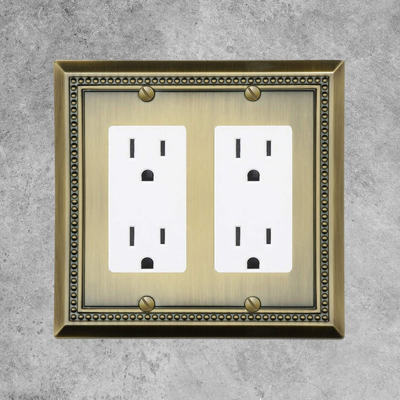 Sunken Pearls Decorative Wall Plate Switch Plate Outlet Cover (Double
