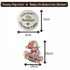 New Parent Decision flip coin, Baby Newborn,Baby gifts girl, newborn baby, flip coin, for women,, baby on board sticker for car