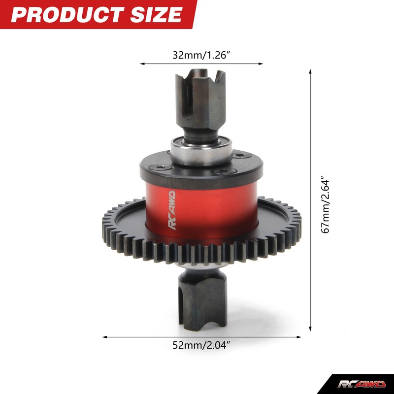 RCAWD Aluminum Center Diff Set, w/40Crmo Main Diff Gear 50T