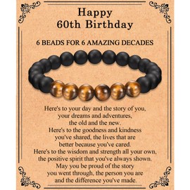 60th Birthday Gifts for Men 60 Year Old Man Gifts, Cool 60th Birthday Bracelet with Happy 60th Birthday Card, Mens 60th Birthday Gifts Ideas for Male Men Son Husband Dad Uncle Grandpa Friend