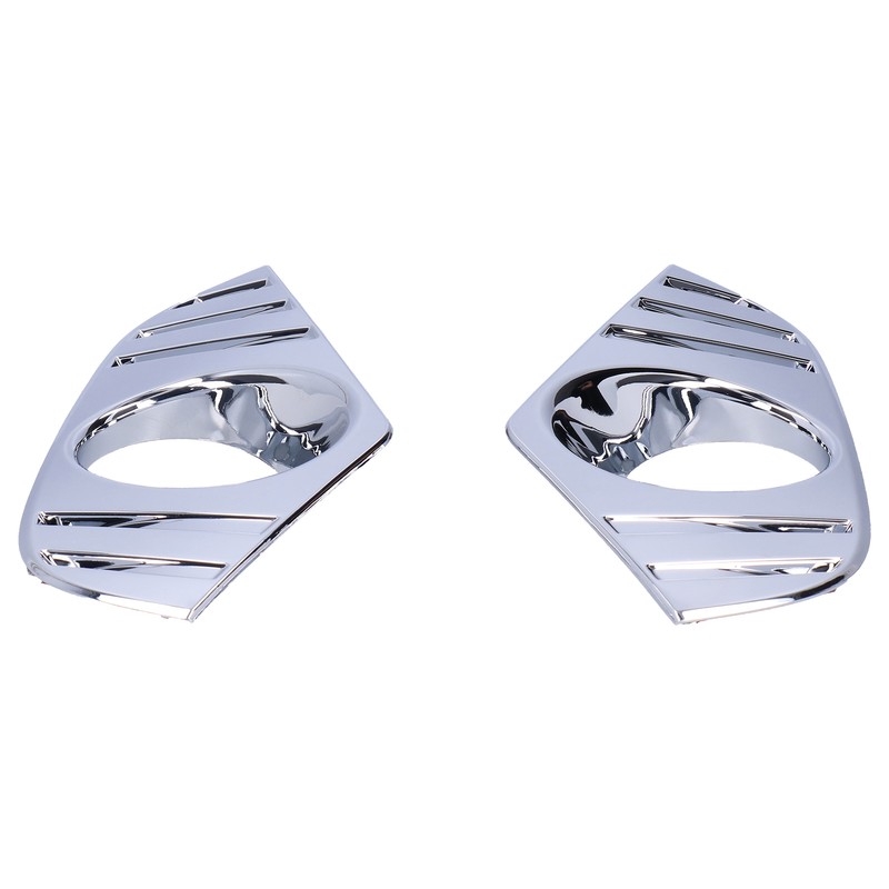 Pair Chrome Front Fog Light Cover Lamp Trims Paste Mounting