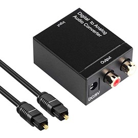 Fahgaer Digital to Analog Audio Converter Digital Optical (SPDIF/Toslink) and (L/R) Stereo Audio Converter with Fiber