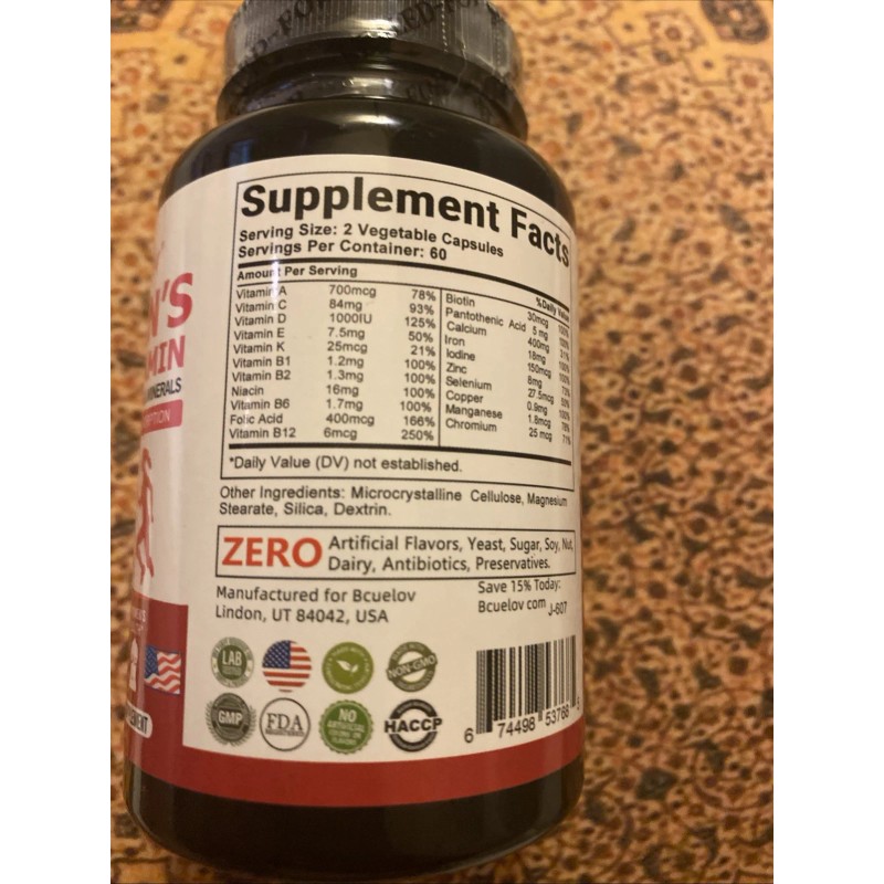 bcuelov women multivitamin 120 Capsules Vegetable 21 Complete Vitamins Minerals