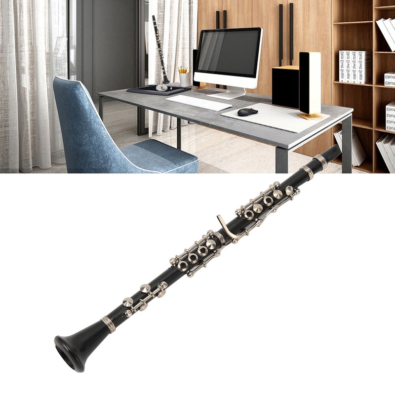 Miniature Clarinet Replica with Stand and Case Musical Instrument Model