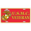 Artisan Owl U.S.M.C Veteran with Semper Fidelis Logo License Plate,