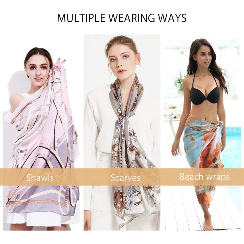 LumiSyne Silk Scarf Women's Warm Soft Silk Scarf Autumn Winter