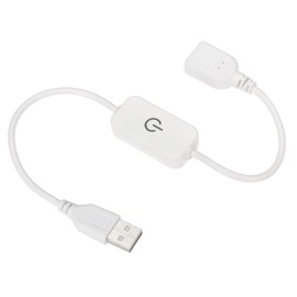 sourcing map LED Touch Inline Dimmer 5V 3A USB Cord Tact Switch Controller for Single Color Emitting Diode Strip Light, White