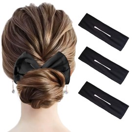 Hair Bun Maker Twister - 3Pcs Black Deft Lazy Hair Curler for Long Hair with Hair Accessories for Women, French Twist Accessories, Flexible Quick Hair Styling Accessories for Women Girls
