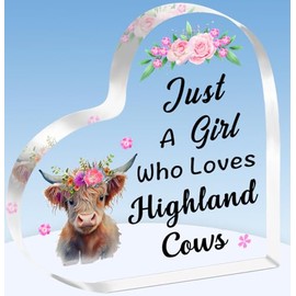 TTOVEN Highland Cow Gifts for Girls Highland Cow Plaque Gifts Just A Girl Who Loves Highland Cows