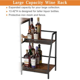 Hayexiha Liquor Cabinet with Fences, Wine Rack Freestanding Floor, 4 Tier Trapezoidal Bar Stand, Expanded Capacity Bar Cabinet for Liquor & Wine Storage