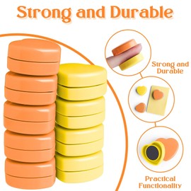 ZDZBLX Fridge Magnets - 20PCS Heart Strong Refrigerator Magnets - Heavy Duty Small Magnets for Whiteboard, Locker, Office & School - Cute Decorative Magnet for Home Kitchen Crafts Map (Orange+Yellow)