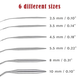 6 agujas circulares de metal de 31.5 pulgadas, aguja de cable de 10 mm, 8 mm, 5.5 mm, 4.5 mm, 3.5 mm, 2.5 mm de diámetro, agujas de tejer redondas para proyectos de bricolaje hechos a mano