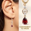 Rhinestone Charm Zirconia Drop Earrings: Red Crystal Metal Earrings Simple