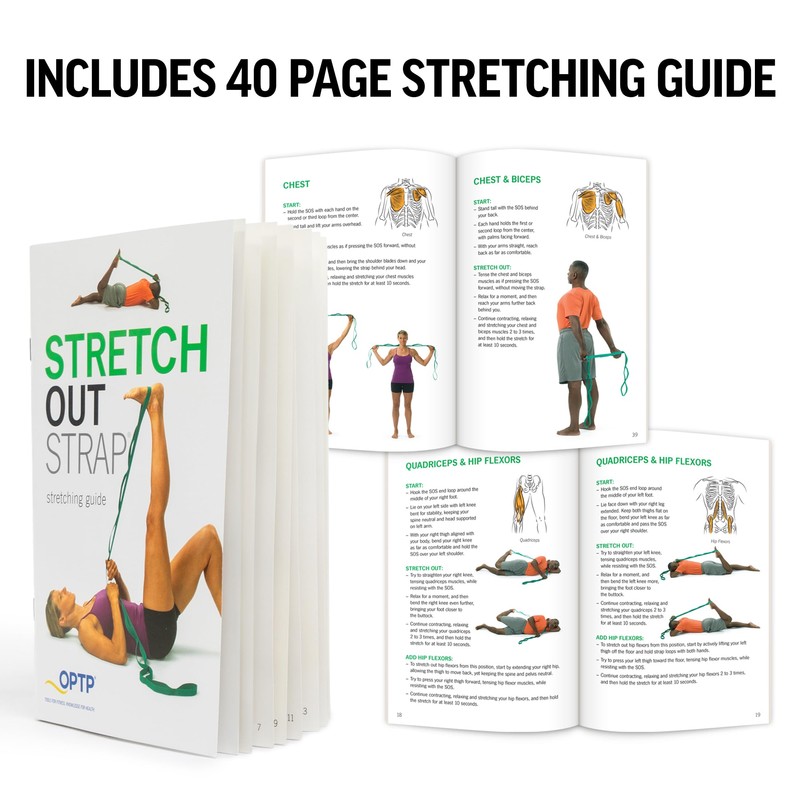 OPTP The Original Stretch Out Strap with Exercise Book, for