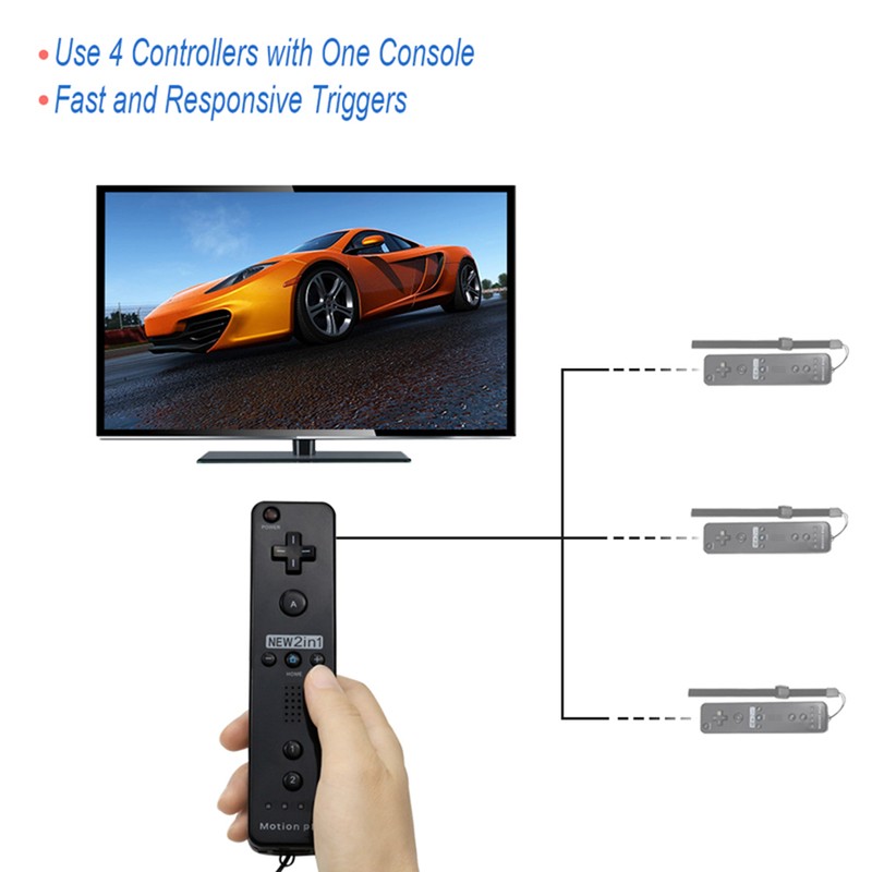 Remote Controller Remote and Nunchuck Controllers with Silicone Case Compatible