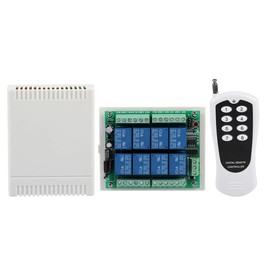 Serounder DC 12V Relay Remote Switch, RF Remote Control 8 Channel Relay Receiver Module 433Mhz for Garage Door Openers, LED Lights, Ceiling Fan