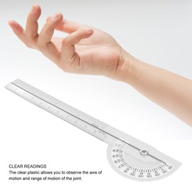 180 Degree Goniometer, Clear Marked Transparent Joint Range Motion Protractor, Portable Orthopedic Angle Ruler for Joint Range of Motion and Spine Angle Measurement