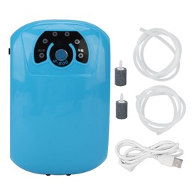 Aquarium Air Pump Quiet Dual Outlet Fish Tank Oxygen Pump with 2 Air Stone for Indoors and Outdoors