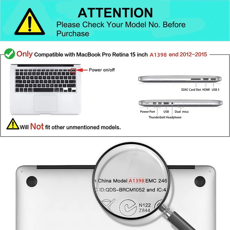 MOSISO Compatible with MacBook Pro 15 inch Retina (A1398, Version