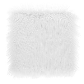 WLLHYF 12 Inches Faux Fur Fabric Squares, Area Rug Shaggy Fur Fabric Cuts Fluffy Fur Square Patches Plush Rug Chair Cover Seat Cushion Pad for DIY Crafts Christmas Gnomes Decors (White)