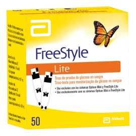 Tiras Reactivas De Glucosa En Sangre Freestyle Lite 50 Pzas