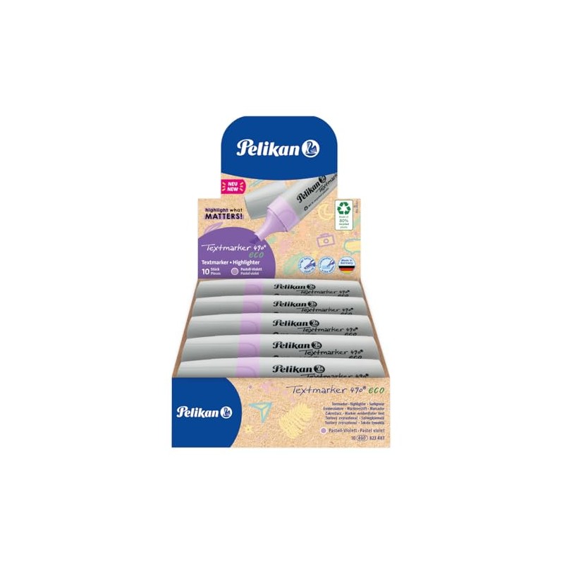 Pelikan Highlighters 490 eco Pastel Violet Pack of 10 in