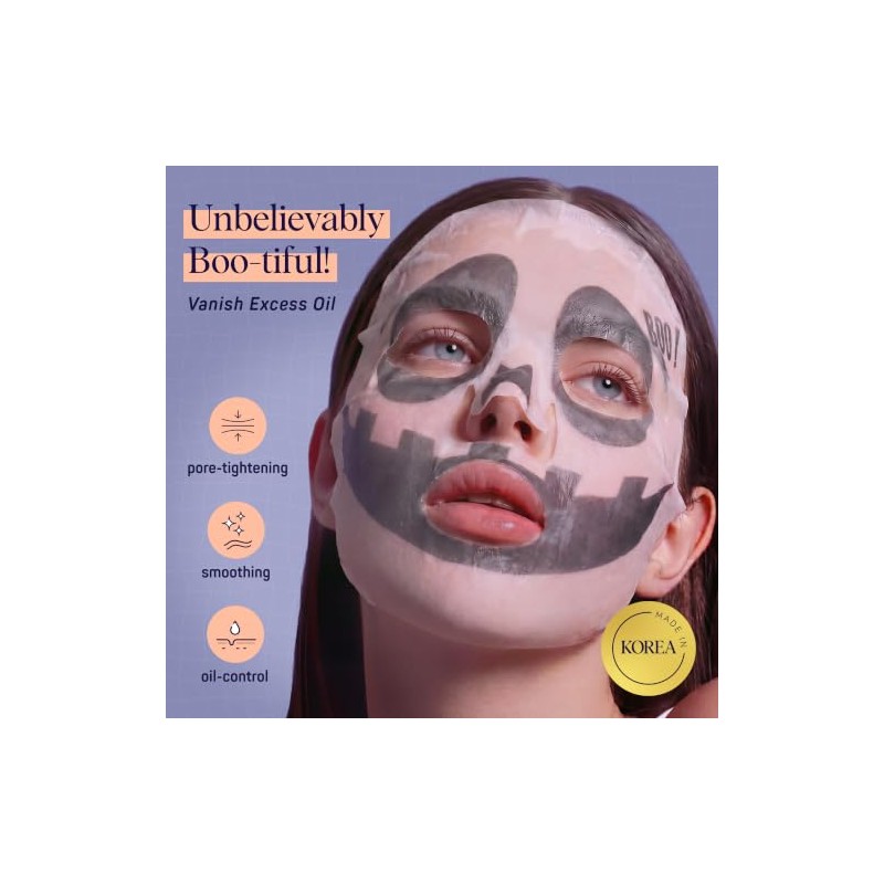 Spa Life Mascarilla de Halloween animada con diseño de calabaza,