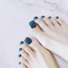 Cimenexe Square Press On Toe Nails Shiny Artificial Toenails Deep