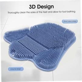 Depurador de espalda de ducha Depurador pies para ducha, pies y espalda silicona con ventosas antideslizantes, almohadilla limpieza para masaje exfoliante, azul