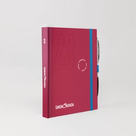 Smemoranda - 12 month diary - January - December 2023 - hard cover chequered - medium size: 11.2 x 16.4 cm - pen included - colour cyclamen pink, P000597