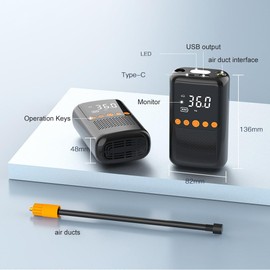 CIADAZ Car Air Pump 150PSI Cordless Air Compressor Portable Electric Tire Inflator with LED Light Auto-Off/Function for Car Motorcycle Bicycle Tires Balls