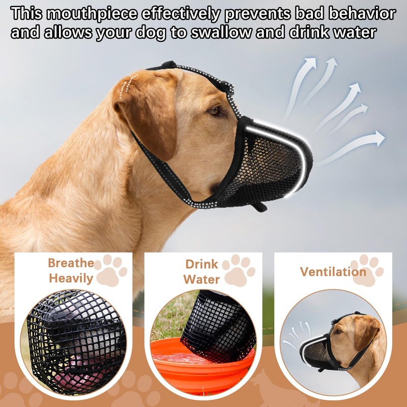 Muzzle for Dogs, Soft Mesh Muzzle, Breathable Mesh for Medium