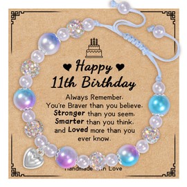 GBTBYS Happy 11th Birthday Bracelet, 11 Year Old Girls Birthday Gifts for Teens Girls Daughter Granddaughter Niece Sister Friend