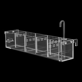 DYNAMI 5 Grids Acrylic Fish Tank Filter Box,External Aquarium Water Filter Case Hang On Filter Box Aquarium Accessory for Fish Tanks with a Thickness of Less Than 10mm