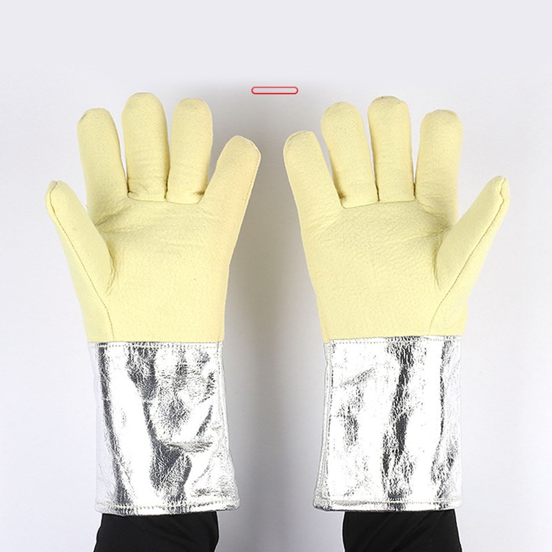 1 Pair Aluminum Foil Gloves High Temp Resistance Heat Insulation