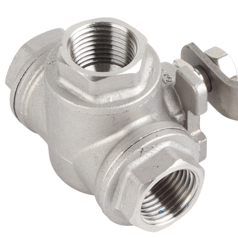Stainless Steel SUS304 Pipe T Port Ball Valve Three Way
