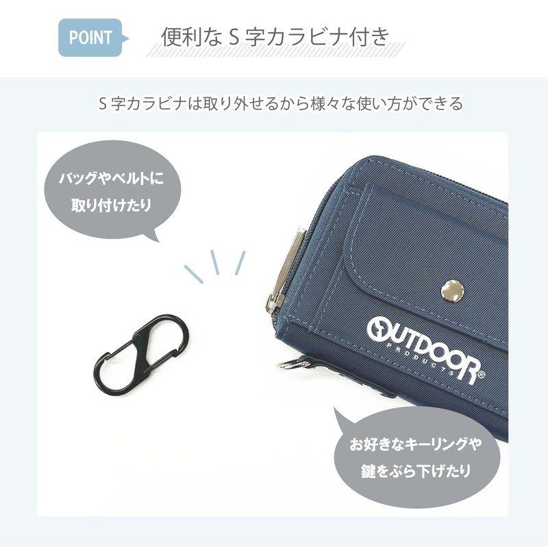 [K-PARTS] OUTDOOR アウトドア ポケットロゴ ラウンドファスナー折財布 メンズ レディース キッズ 男 女
