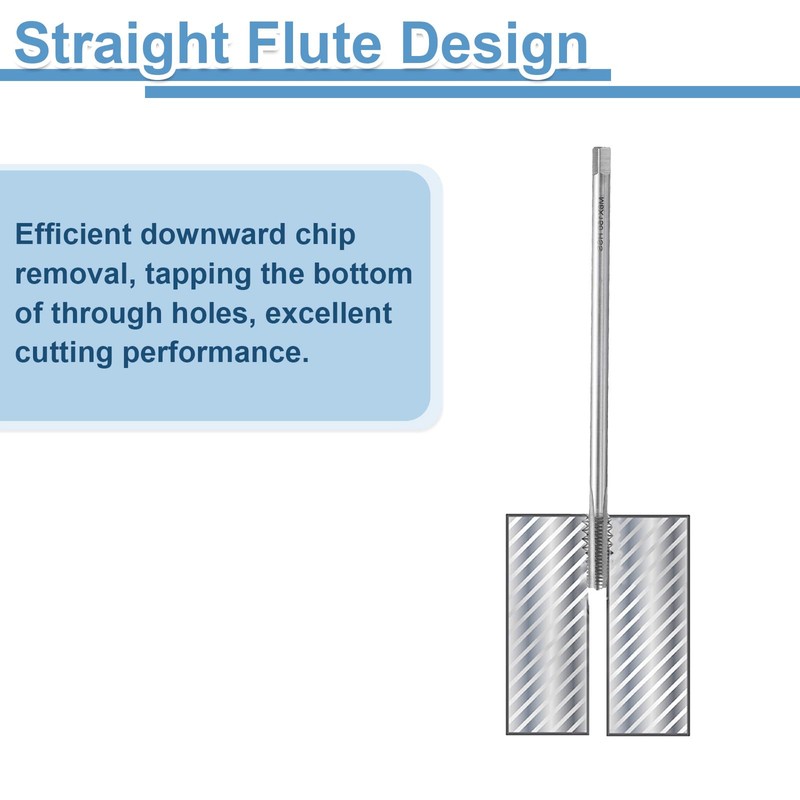 sourcing map 3pcs Straight Flute Thread Taps, M8 x 1.25