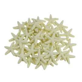 LJY 40 Pieces 3cm Resin Pencil Finger Starfish for Wedding Home Decor and Craft Project (Beige)