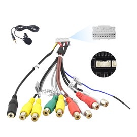 Hikity RCA Adapter Cable de 20-Pin Male Stereo Audio / Video Car Audio RCA Cable for Car Radio + Microphone