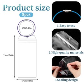 Giantree 8Pack Transparent Cruise Tags Holder, Luggage Tags for Cruise Ships, Clear Tags Cruise Travel Essentials for Luggage E-Tags Suitable for Cruise Travel Waterproof (7.48 x 2.51'')