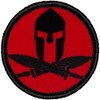 Retro Red and Black Spartan Helmet with Crossed Daggers Patrol