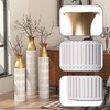 Benicabaly Set of 3 Decorative Metal Vases, Glamorous White Geometric