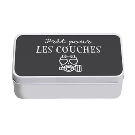 Fabulous Aufbewahrungsbox aus schwarzem Metall – bereit für Windeln Humor Papa Baby – 11 x 18,5 x 5,5 cm – Aufbewahrungsbox, Schlüssel, Werkzeug, Brotdose, Zucker, Kekse