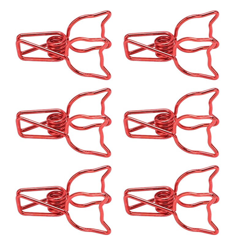 100Pcs Kitten Binder Clips Cute Animal Style Strong Clamping Hollow