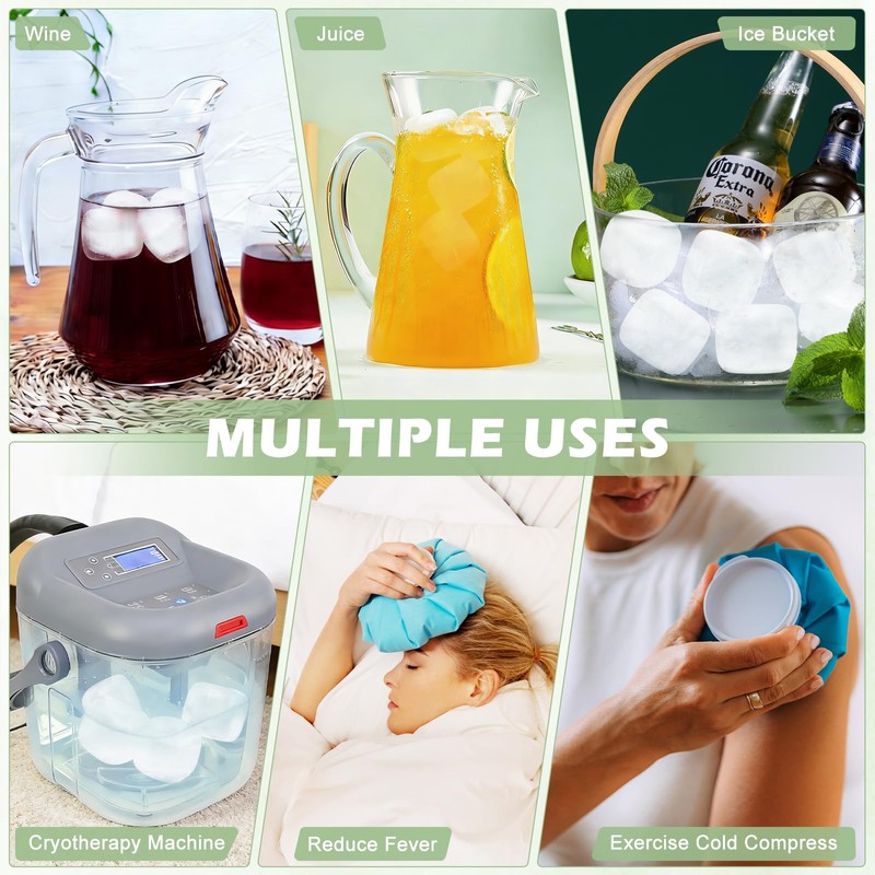 Extra Large Reusable Ice Cubes for Drinks(2” Sq.) - 6
