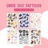 100 stick-on tattoos - Skin-friendly children's tattoos horses - Child-friendly
