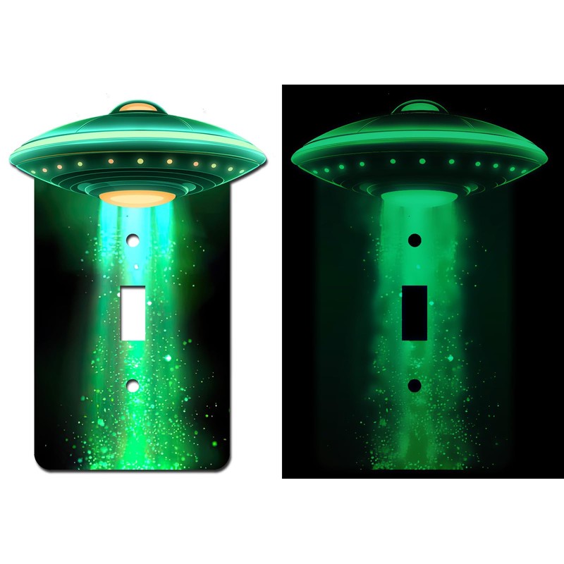 Off The Wall Plates - Alien UFO Glow in the